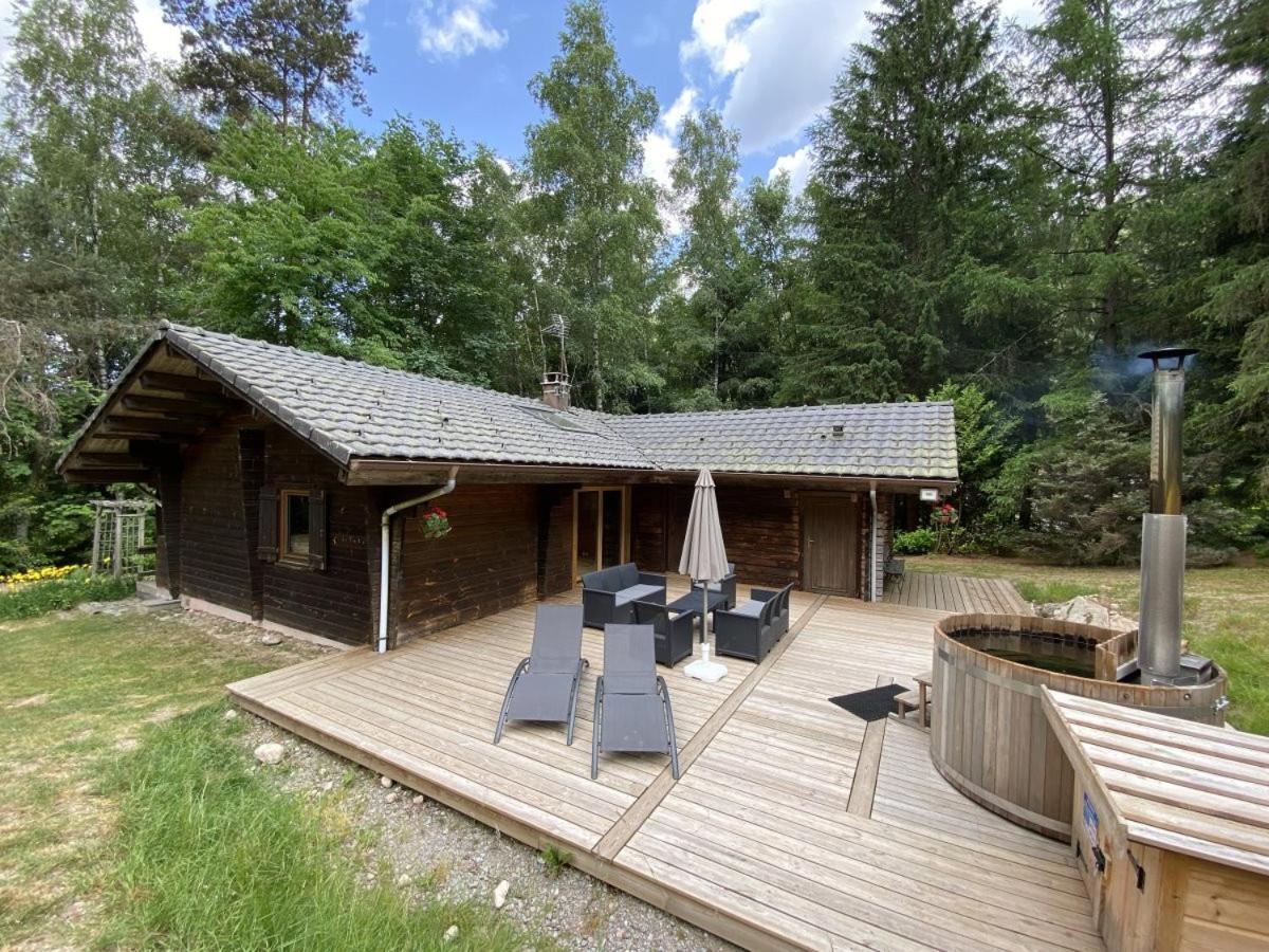 Le Fishing Lodge Chalet En Bois Avec Bain Nordique La Bresse Exterior foto